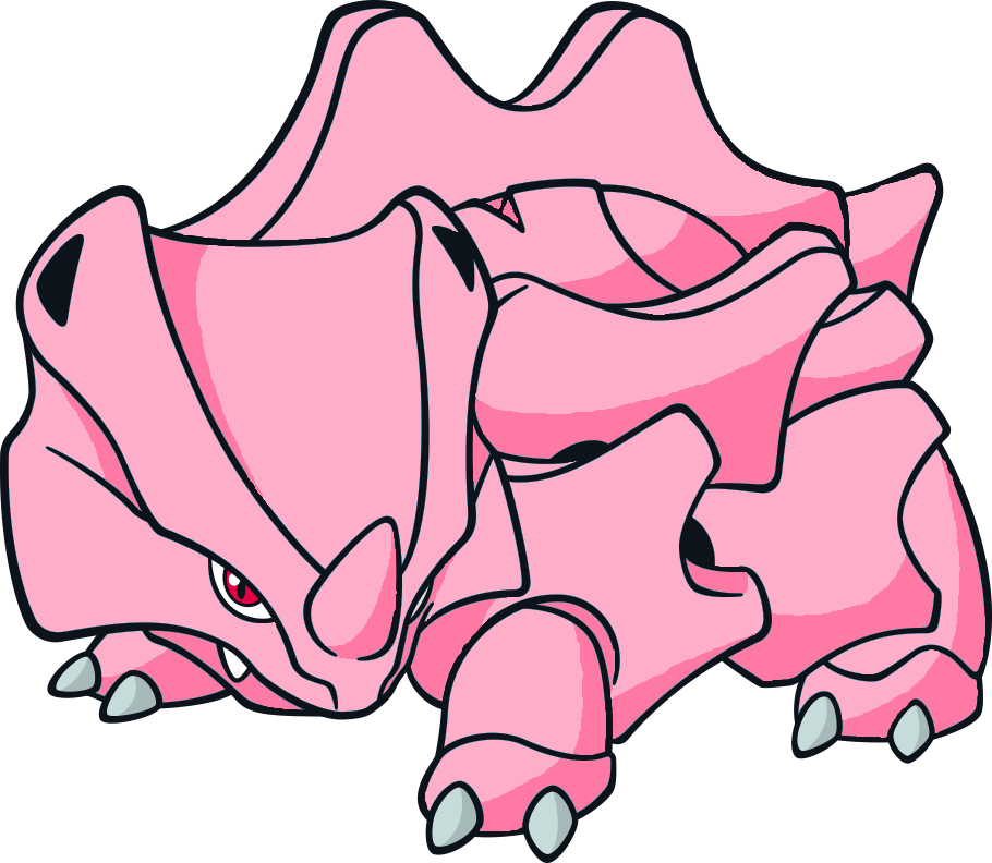 Pink Rhyhorn render by ChipmunkRaccoonOz on DeviantArt