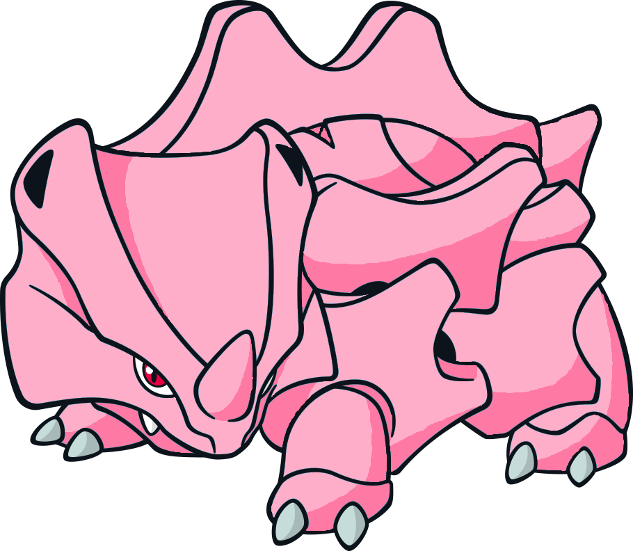 Pink Rhyhorn render by ChipmunkRaccoonOz on DeviantArt
