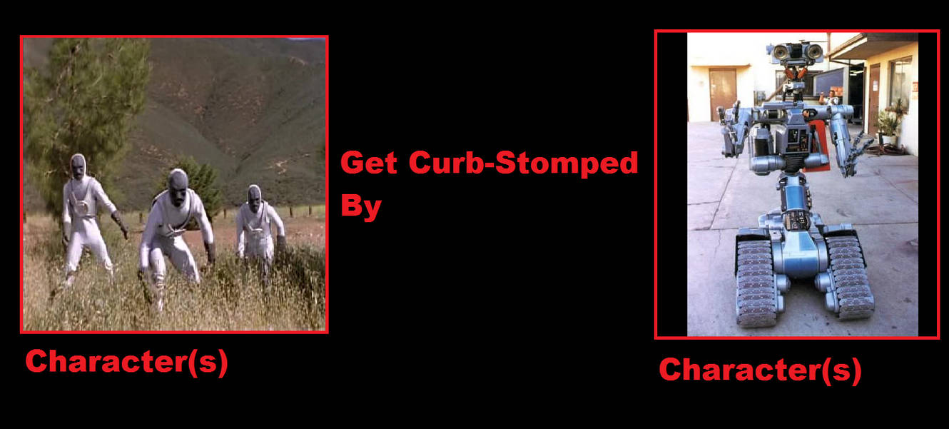 Putties get Curb-Stomped by Johnny 5 by ChipmunkRaccoonOz on DeviantArt