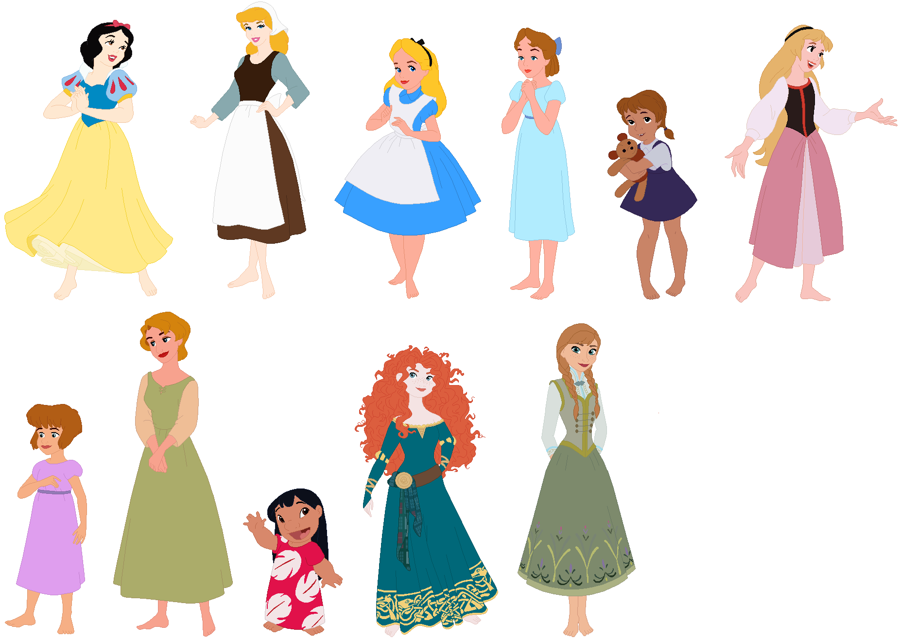 Prisseces Disney girls who could've been barefooters by ChipmunkRaccoonOz on ...