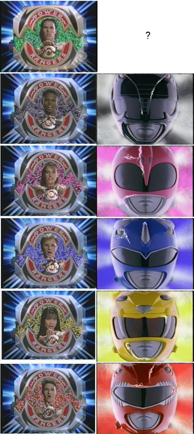 My main 5 Rangers MMPR morphing sequence by ChipmunkRaccoonOz on DeviantArt