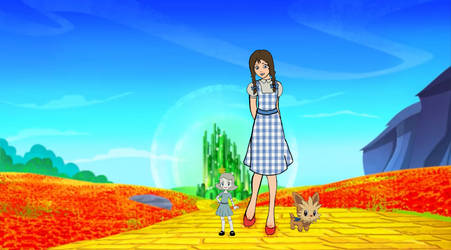 Dorothy with Toto and China Girl - Pokemon-ized