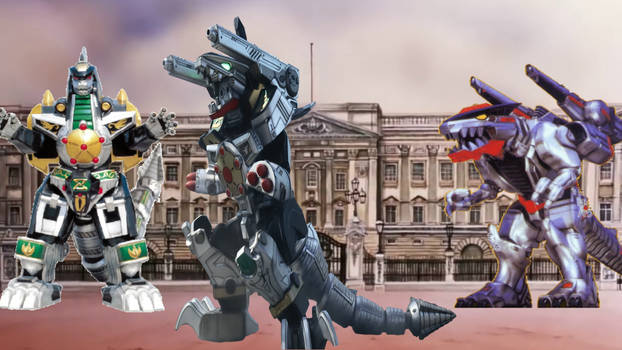 Zords stand guard over Buckingham Palace