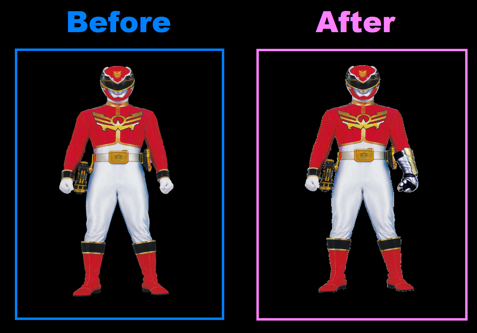 Megaforce Red Ranger Male Before and After - Red Megaforce Ranger by ChipmunkRaccoonOz on DeviantArt