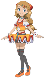 Serena in PKMN Journeys contest attire - long hair