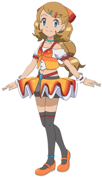 Serena in PKMN Journeys contest attire - long hair