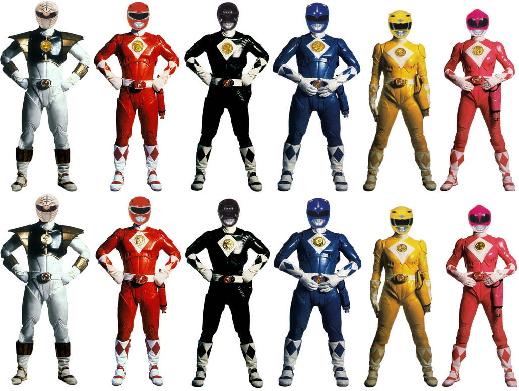 MMPR Movie Suits with MMPR TV Helmets by ChipmunkRaccoonOz on DeviantArt