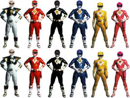 MMPR Movie Suits with MMPR TV Helmets