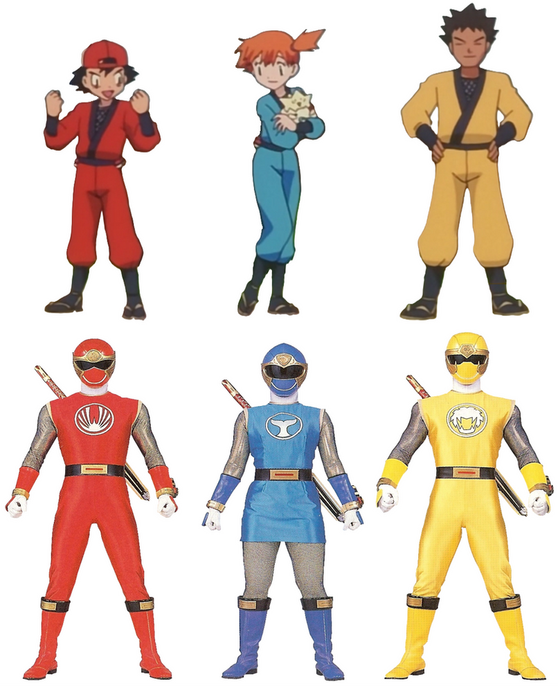 Ash, Misty and Brock as the Wind Rangers by ChipmunkRaccoonOz on DeviantArt