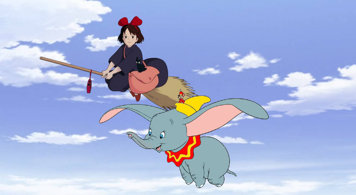 Kiki and Jiji fly alongside Dumbo and Timothy by ChipmunkRaccoonOz on ...