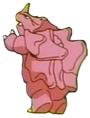 Pink Rhyhorn on hind legs render by ChipmunkRaccoonOz on DeviantArt