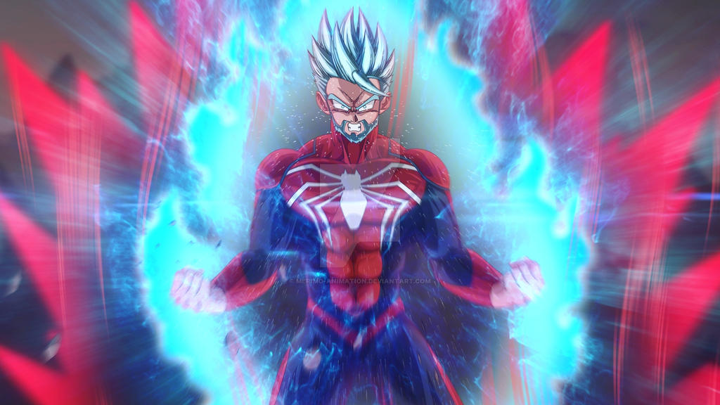 Spiderman Super Saiyan blue Kaioken (commission)