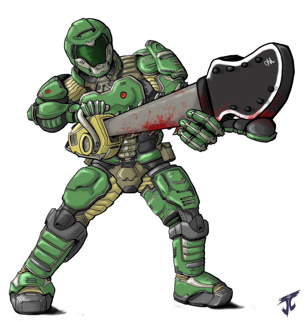 Doomguy (colorized) by DGLDrums on DeviantArt