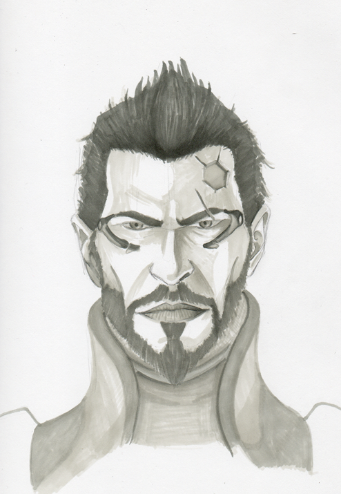 Adam Jensen marker sketch