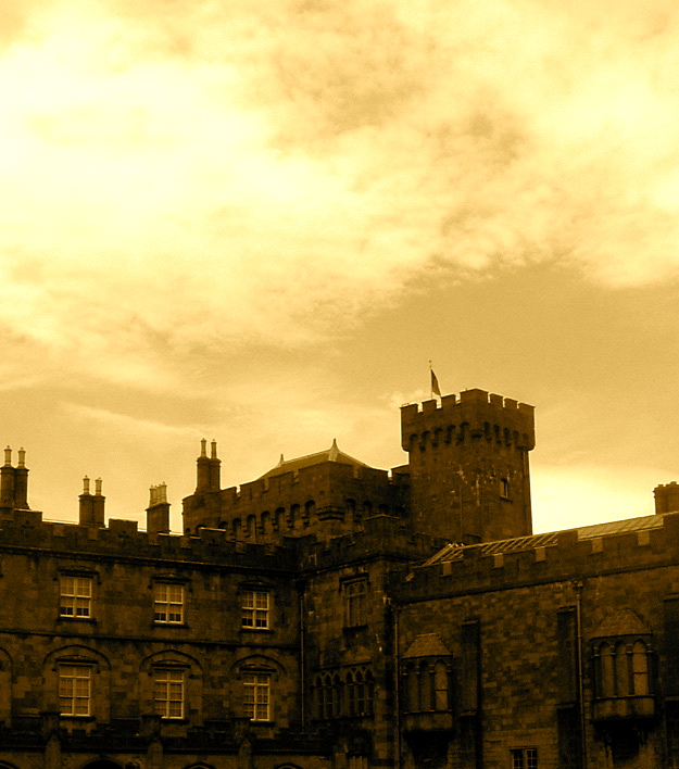 Irish Castle in Sepia Sky