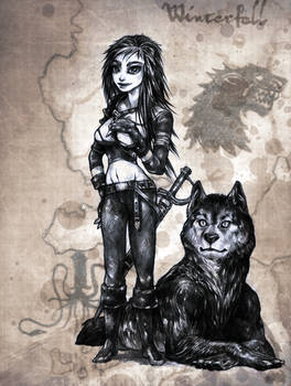 Arya Stark and Nymeria