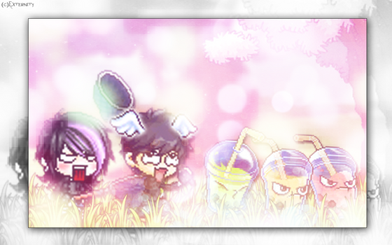 {Wallpaper} Bubble Tea hunting w/ Peace!