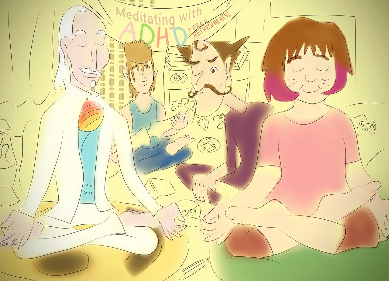 Adhd Deviantart SaraHugh/ PrismaPink meditating with ADHD by Cuddlefl00fs on DeviantArt