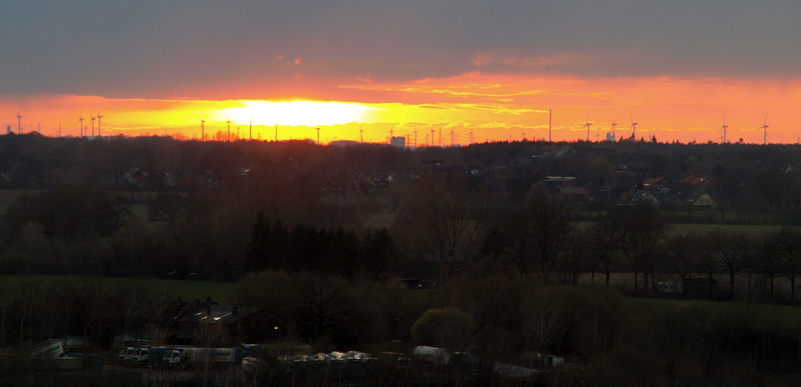 Sunset with Windmills