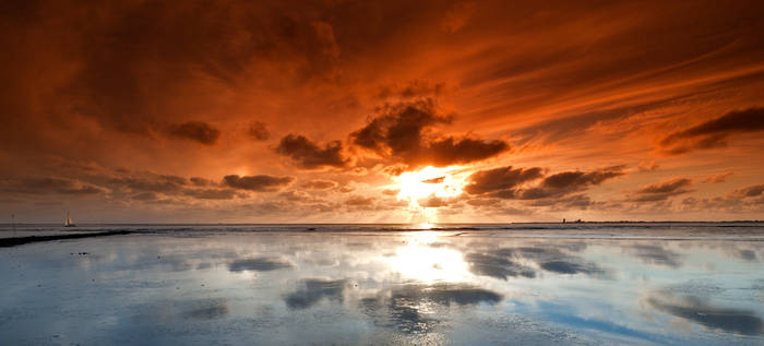 Short Exposure Sunset Low Tide