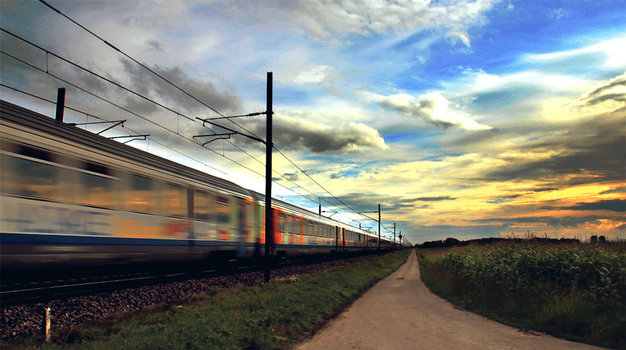 GIF - Sunset train