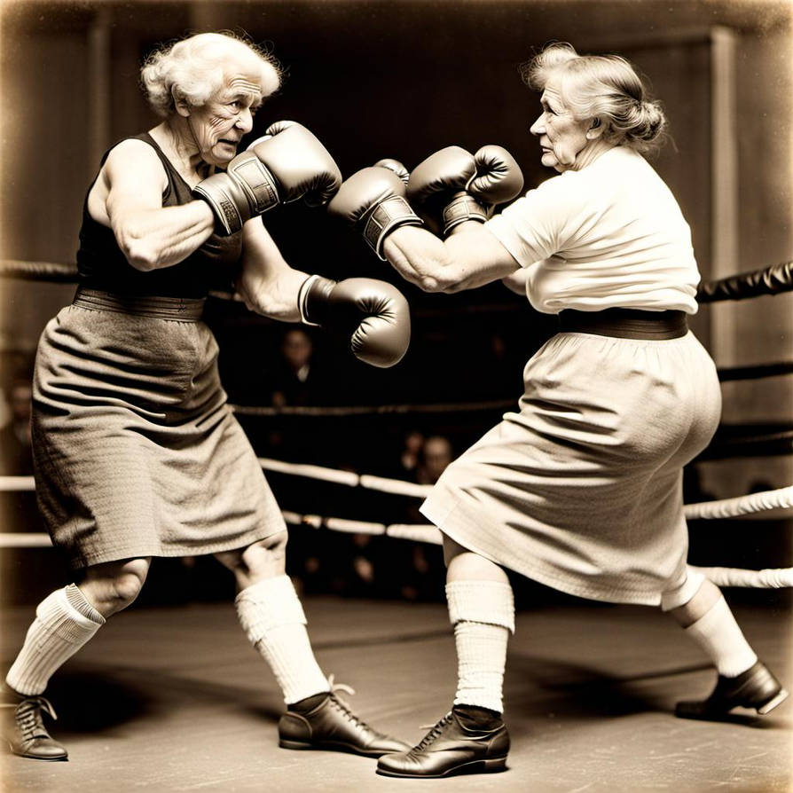 Vintage Victorian old ladies boxing in a bare knuc by rainman9902 on ...