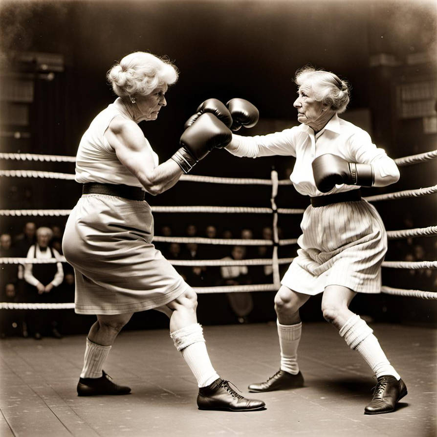 Vintage Victorian old ladies boxing in a bare knuc by rainman9902 on ...