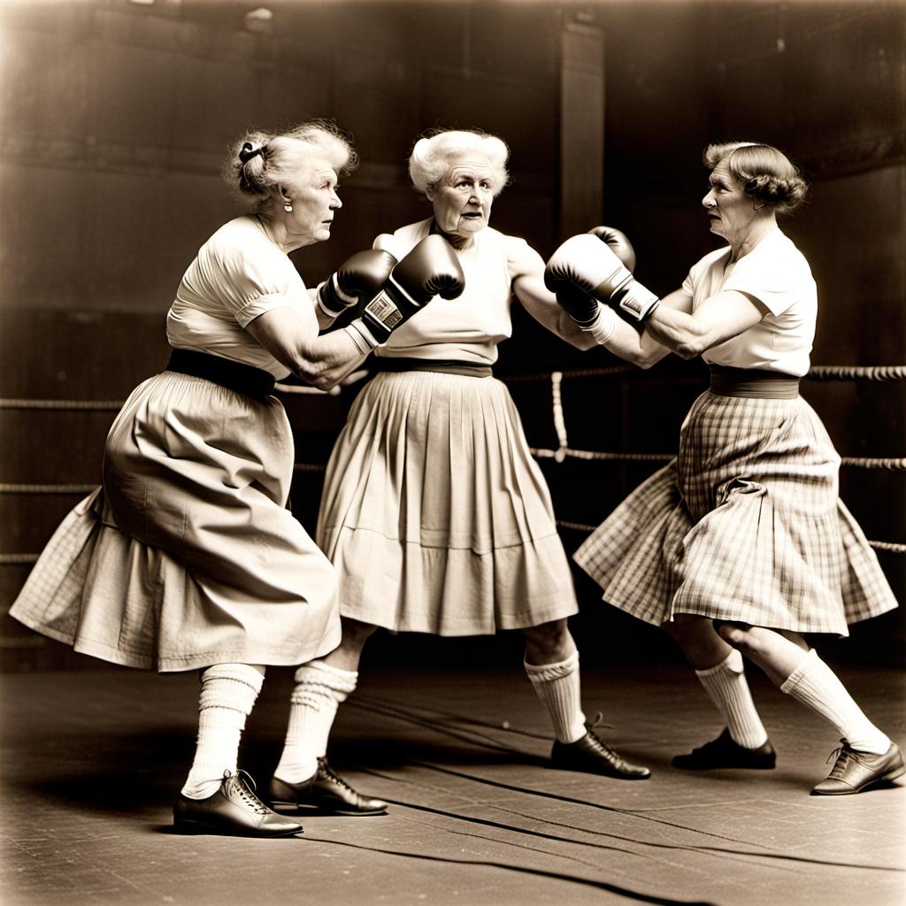 Vintage Victorian old ladies boxing in a bare knuc by rainman9902 on ...