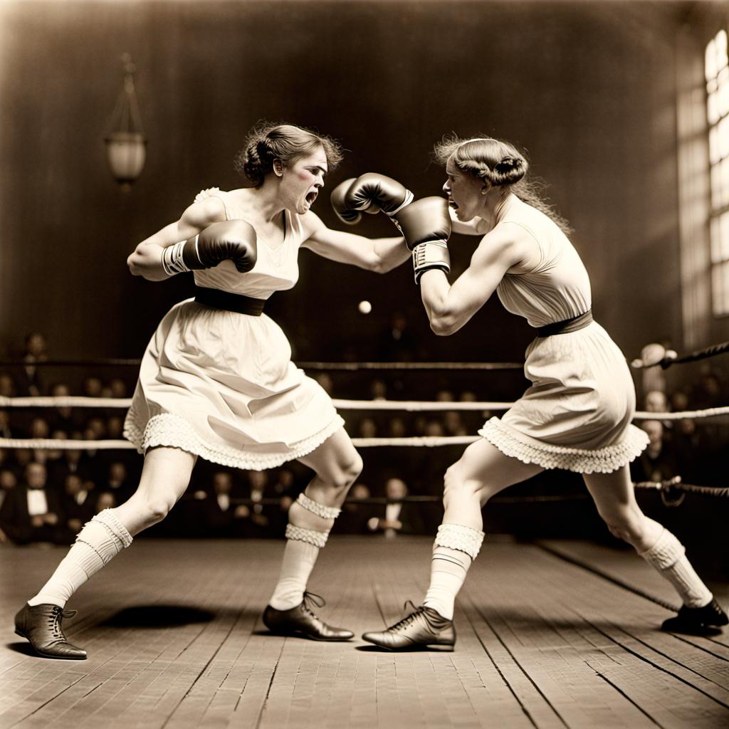 Vintage Victorian era women fighting in a boxing m by rainman9902 on ...