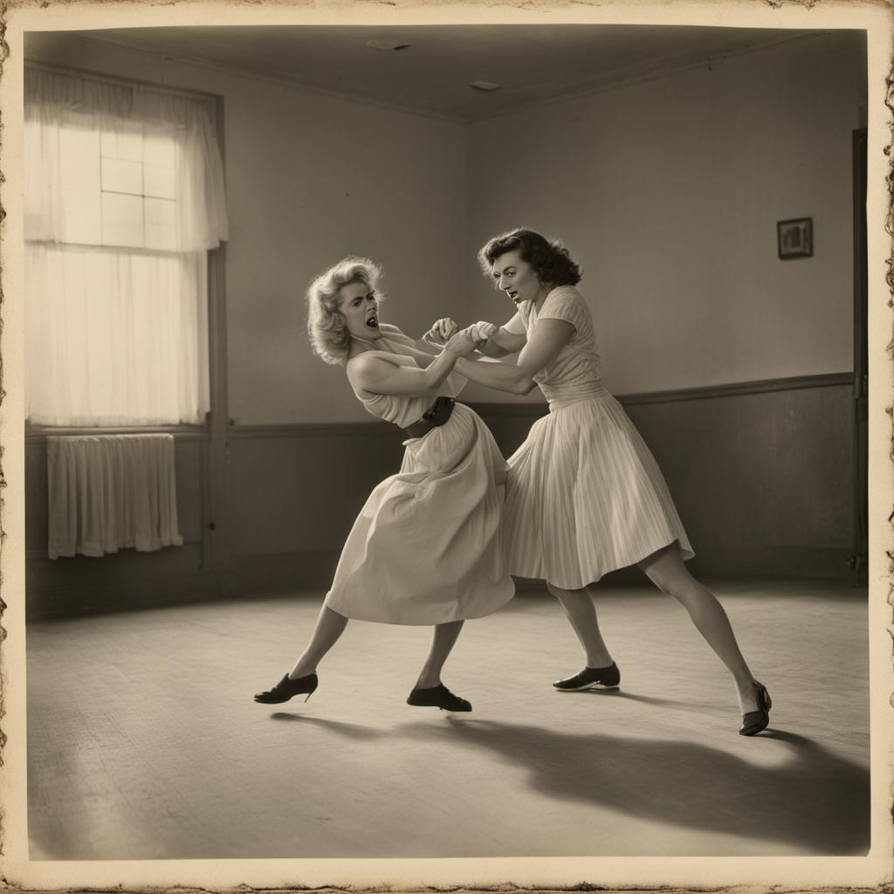Vintage 1950s era two women fighting on the floor by rainman9902 on ...