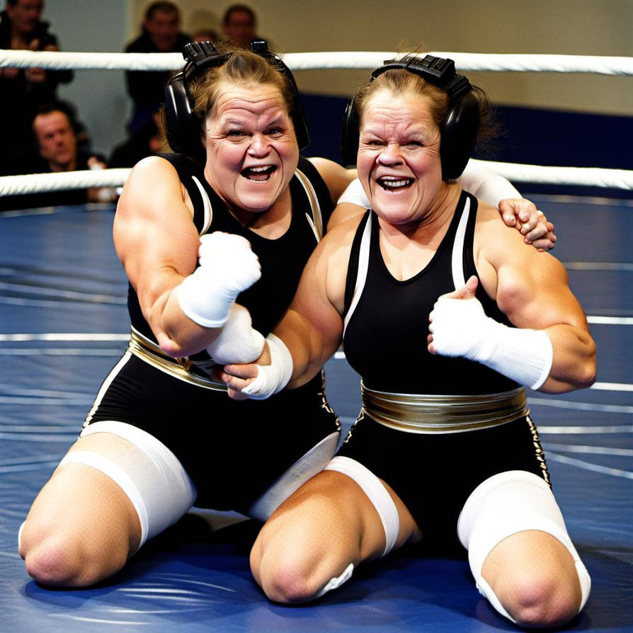 Miget Ringer Two midget women wrestling in a ring wearing one o by rainman9902 on ...