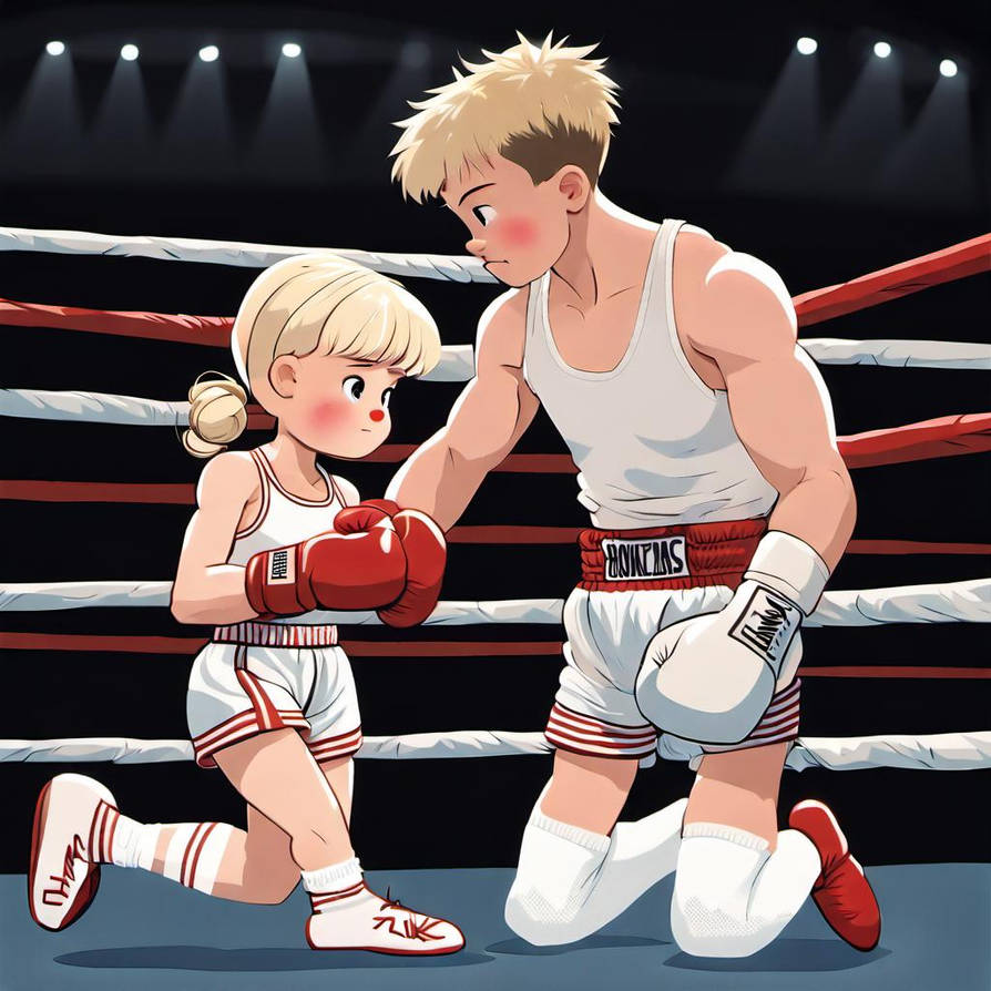 A young lad with brown hair wearing boxing shorts by rainman9902 on ...