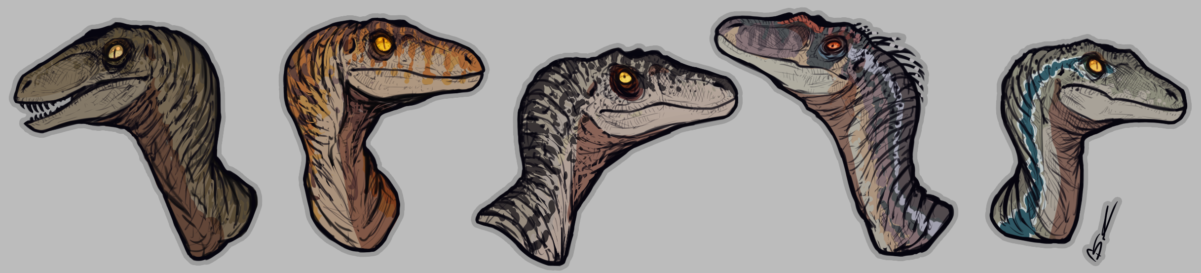 Jurassic Park Raptors by bluegekk0 on DeviantArt