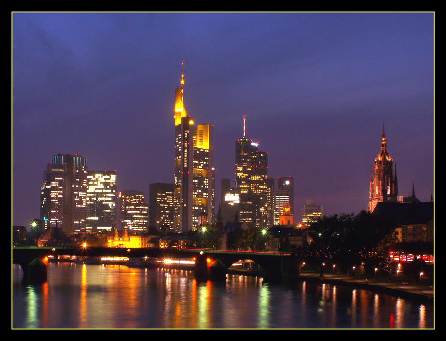 Frankfurt skyline by night