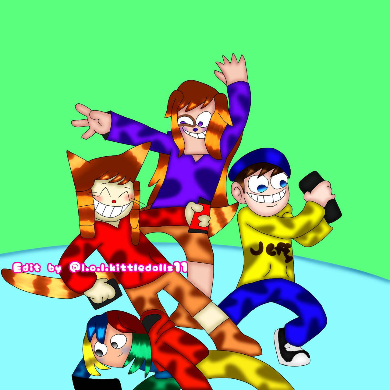 This is an edit of catdog Jeffy and kite art