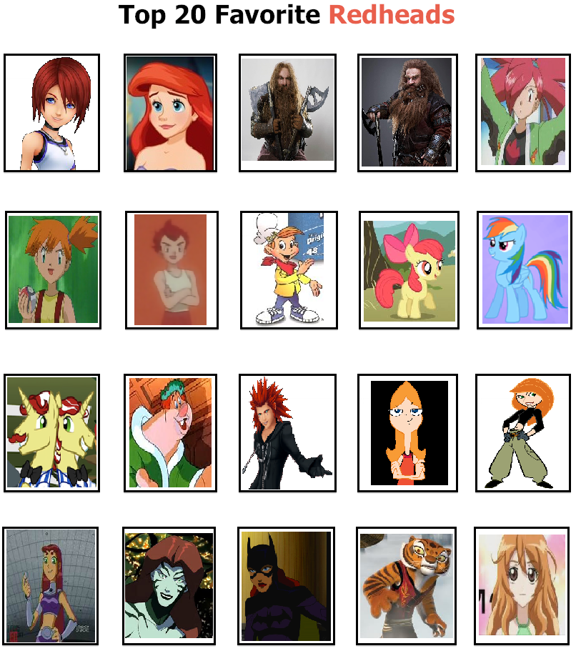 My Top 20 Favorite Redheads