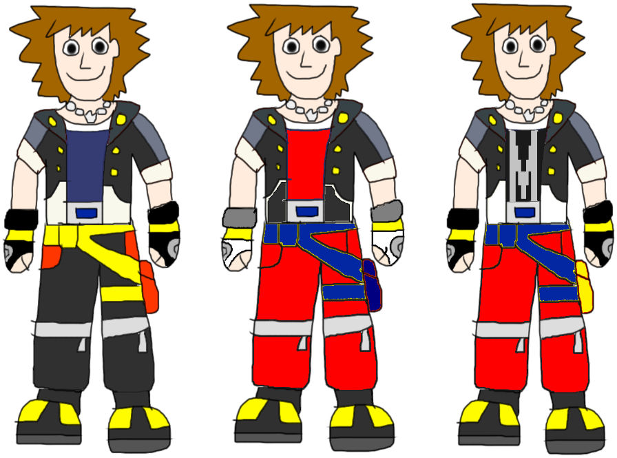 Sora's 3 Designs by jacobyel on DeviantArt