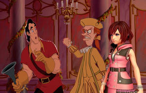 Lumiere and Kairi Angry at Gaston