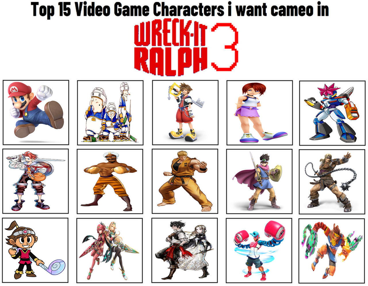 My Top 15 VG Chars I want cameo in WIR3 by jacobyel on DeviantArt