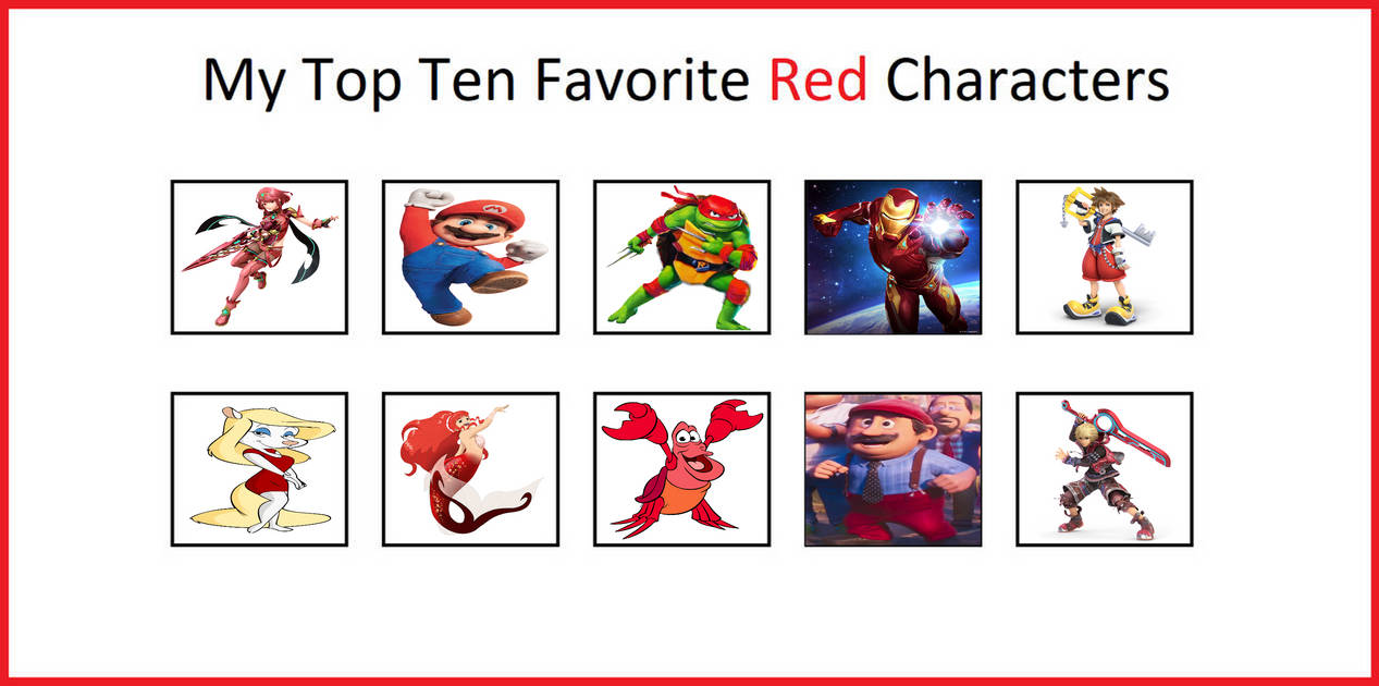 My Top 10 Favorite Red Characters by jacobyel on DeviantArt