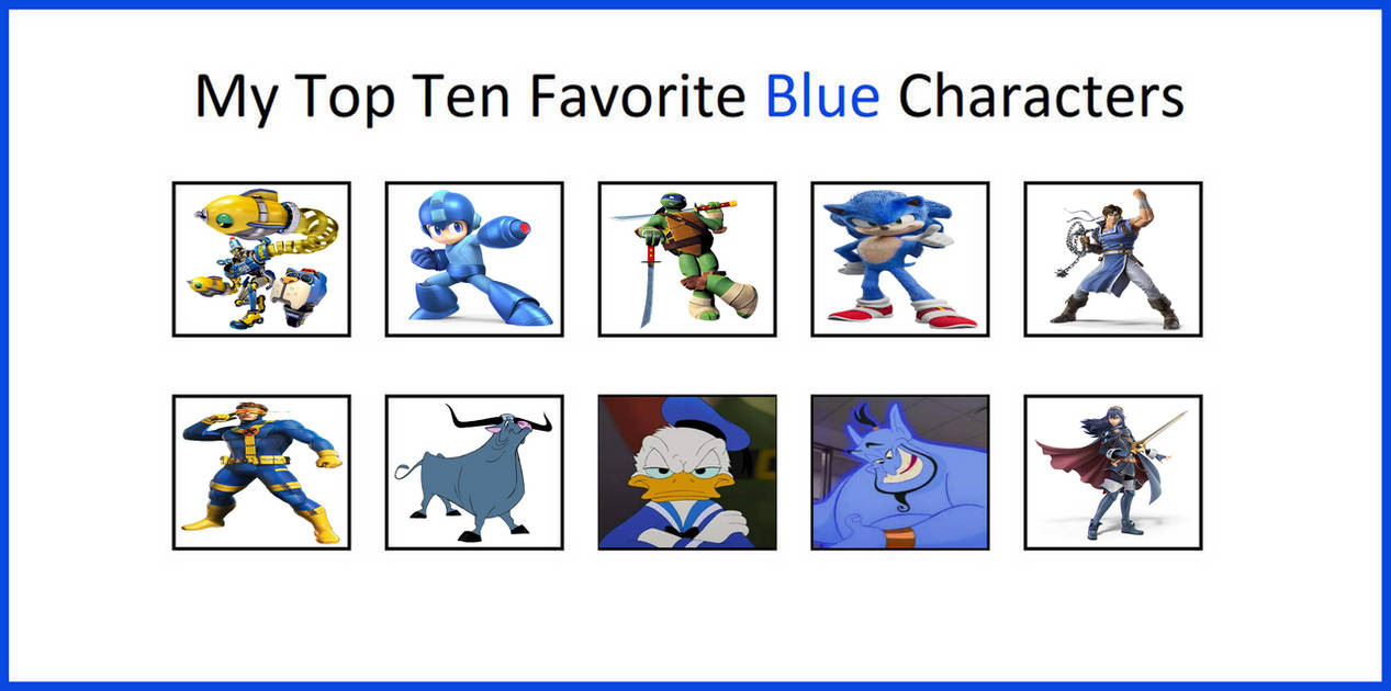 My Top 10 Favorite Blue Characters by jacobyel on DeviantArt