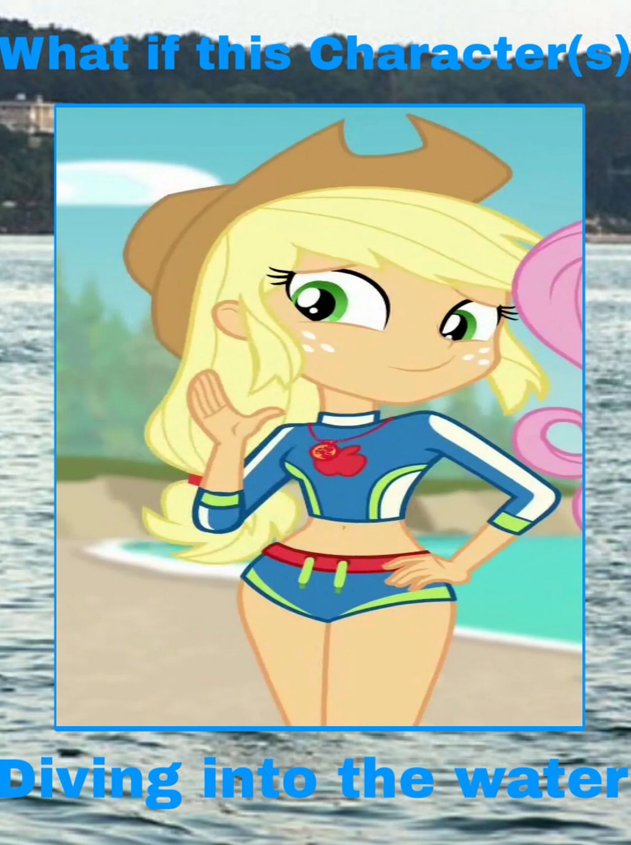 Applejack Human Pool What If Applejack Dives into the Water by jacobyel on DeviantArt