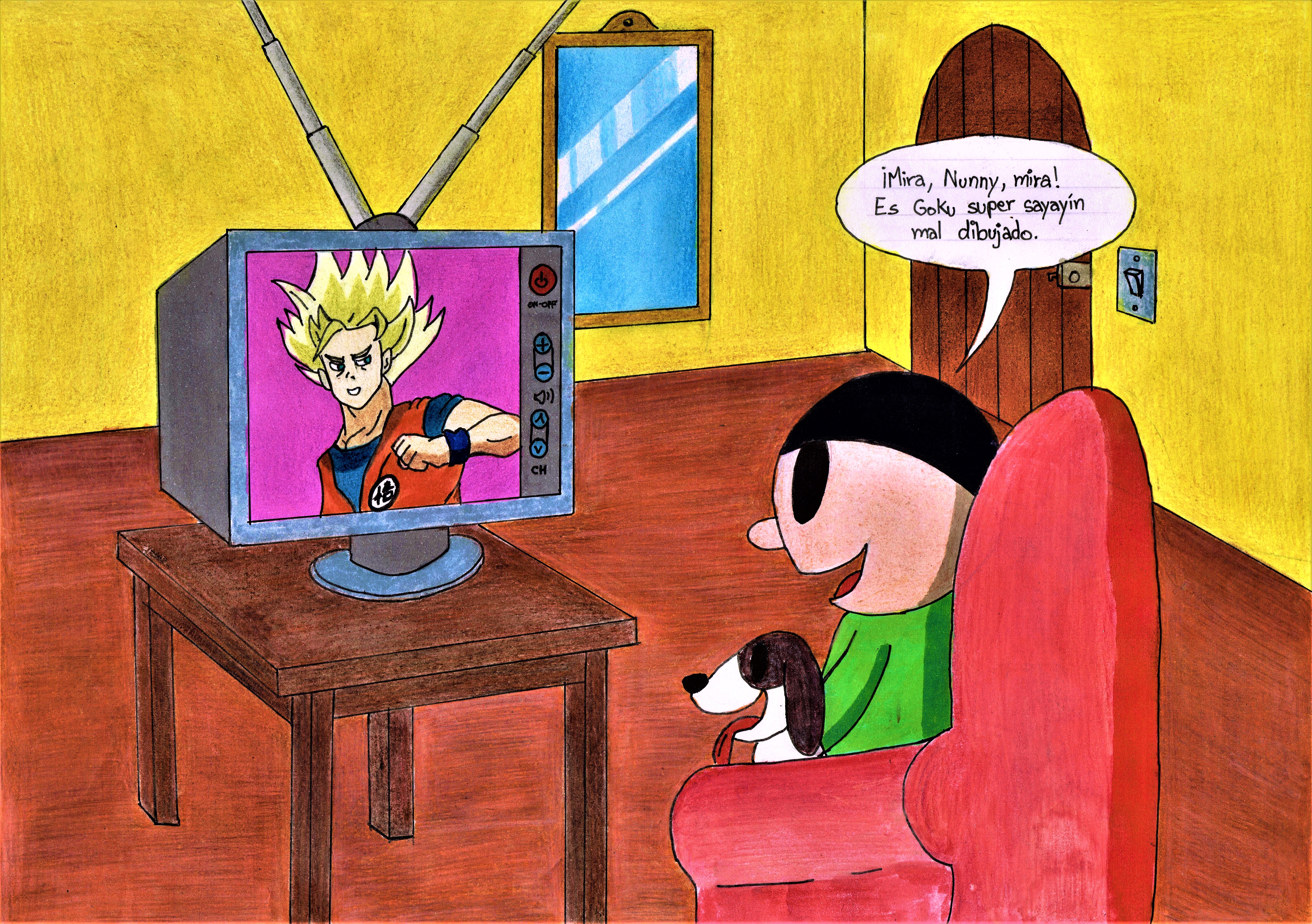 Juan Carlos viendo a Goku Ssj mal dibujado en laTV by Juanquicho on  DeviantArt