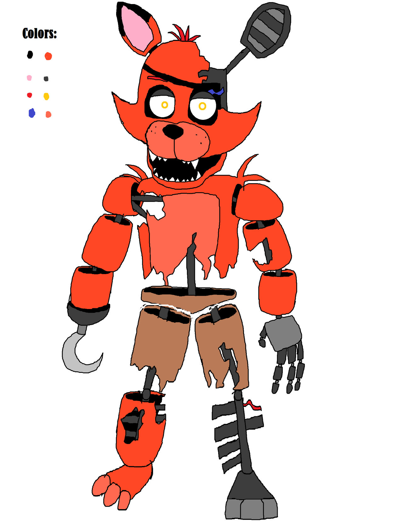 Fixed Withered Foxy The Pirate Fox Reference Sheet by Tooflless on  DeviantArt