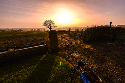 Sunset on the hill