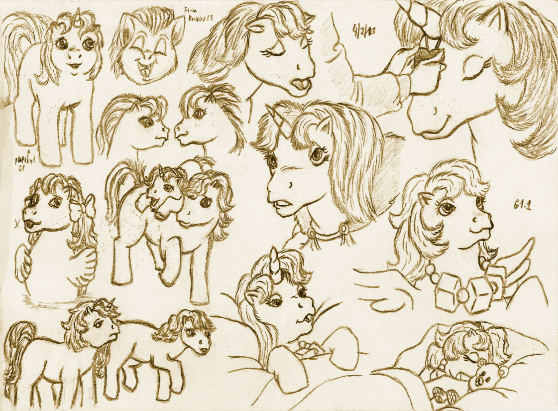 My Little Pony G1 sketches February 2013