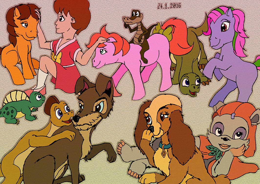 Random cartoon characters digitally coloured by elfman83ml on DeviantArt