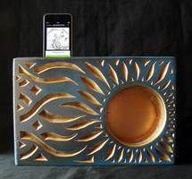 IPOD WOODEN PASSIVE AMPLIFIER - SUNFLOWER!