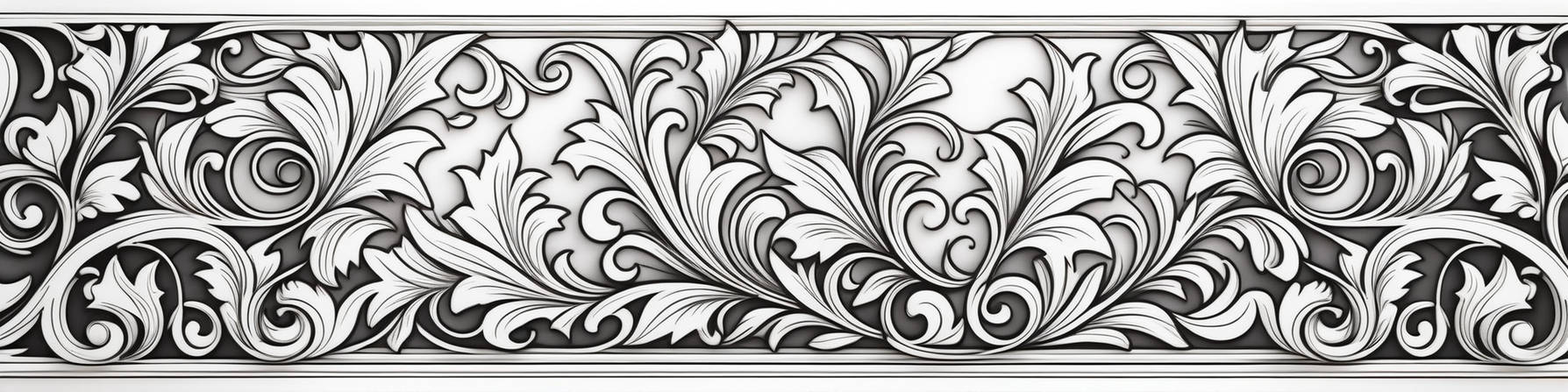 Design Tracery Calligraphic Foliage Rococo Lineart by byDEPOST on ...