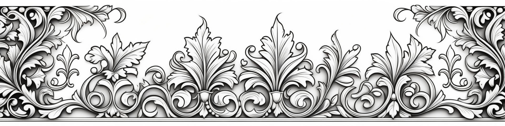 Design Tracery Calligraphic Foliage Rococo Lineart by byDEPOST on ...
